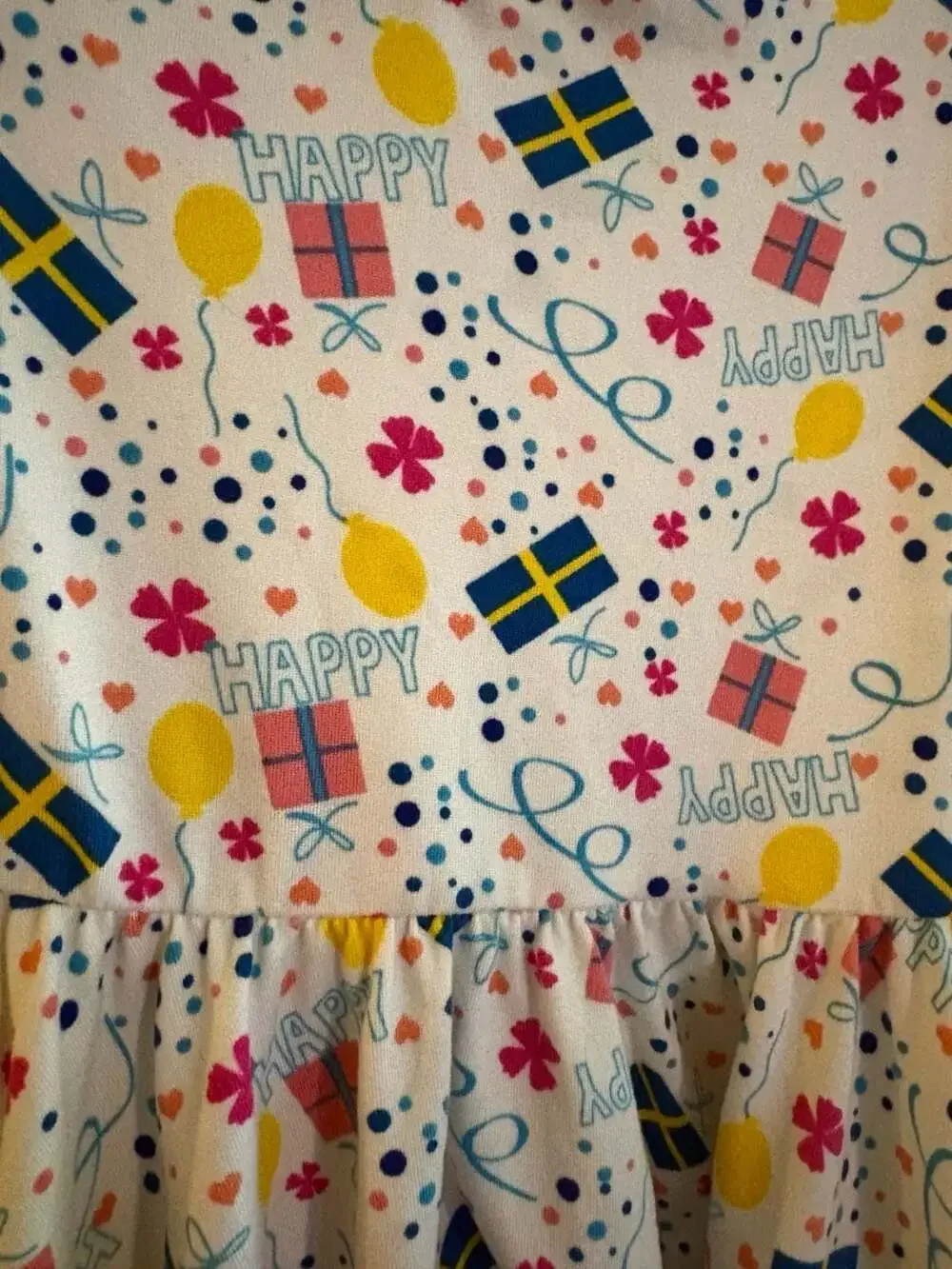 Dot Dot Smile Girls Happy Birthday Party Balloons Graphic Twirl Dress